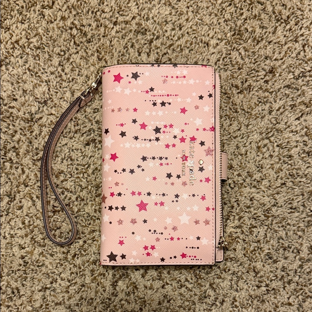 kate spade Pink Star Pattern Wristlet Wallet